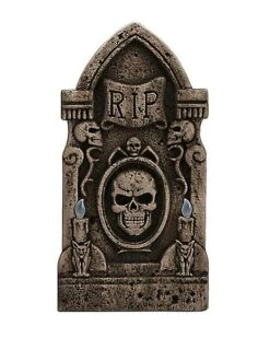 Light Up Skull Tombstone