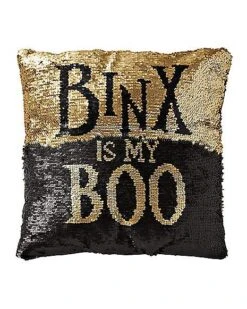Reversible Sequined Binx Pillow - Hocus Pocus -Halloween Decoration Shop 01398577 c