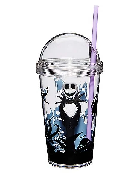 Jack Skellington Cup With Straw - Nightmare Before Christmas 3 Jack Skellington Cup With Straw - Nightmare Before Christmas