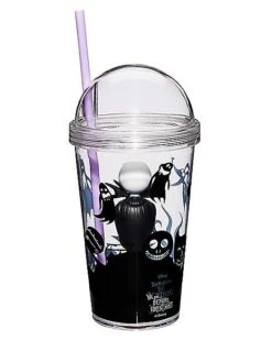 Jack Skellington Cup With Straw - Nightmare Before Christmas 8 Jack Skellington Cup With Straw - Nightmare Before Christmas -Halloween Decoration Shop 01423375 c