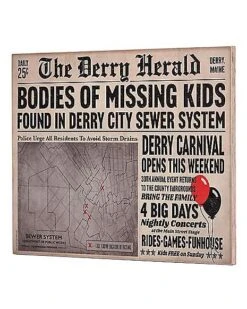 Derry Herald Newspaper Sign - It 7 Derry Herald Newspaper Sign - It -Halloween Decoration Shop 01455948 c