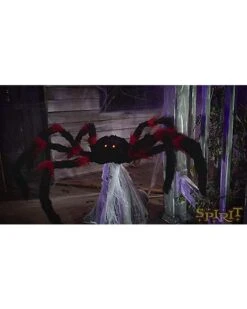 21 Inch LED Red And Black Jumping Spider Animatronic -Halloween Decoration Shop 01463447 AVS
