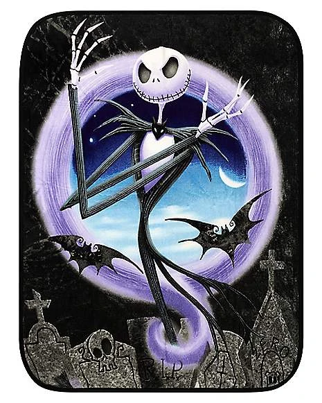 Graveyard Jack Skellington Fleece Blanket - The Nightmare Before Chris 3 Graveyard Jack Skellington Fleece Blanket - The Nightmare Before Chris