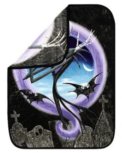 Graveyard Jack Skellington Fleece Blanket - The Nightmare Before Chris 5 Graveyard Jack Skellington Fleece Blanket - The Nightmare Before Chris -Halloween Decoration Shop 01465129 b