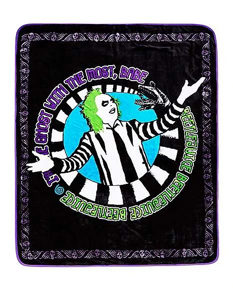 Reversible Beetlejuice Fleece Blanket 3 Reversible Beetlejuice Fleece Blanket