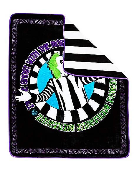 Reversible Beetlejuice Fleece Blanket 4 Reversible Beetlejuice Fleece Blanket - Image 2