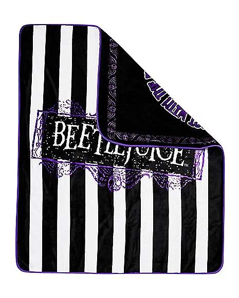 Reversible Beetlejuice Fleece Blanket 6 Reversible Beetlejuice Fleece Blanket - Image 4