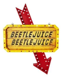 Light-Up LED Hanging Marquee Beetlejuice Sign -Halloween Decoration Shop 01489236 b