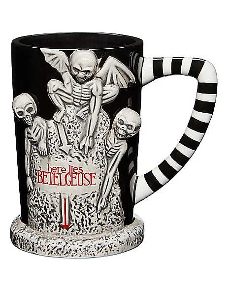 Here Lies Betelgeuse Molded Tombstone Mug 20 Oz. - Beetlejuice 3 Here Lies Betelgeuse Molded Tombstone Mug 20 Oz. - Beetlejuice