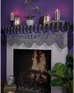 Striped Lace Light-Up Mantel Scarf - Beetlejuice