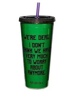 We're Dead Beetlejuice Cup With Straw -Halloween Decoration Shop 01517432 c