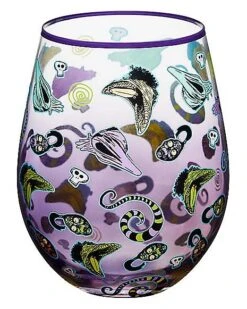 Purple Printed Stemless Glass 22 Oz. - Beetlejuice