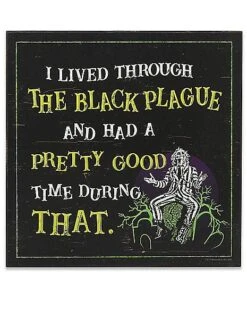 Black Plague Beetlejuice Sign