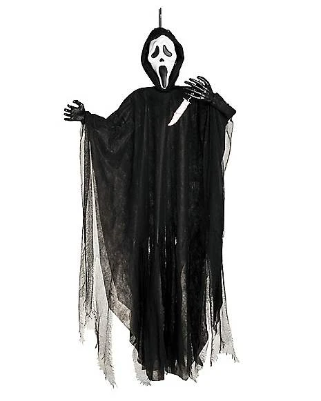 5 Ft Light-Up Ghost Face Hanging Prop - Decorations 3 5 Ft Light-Up Ghost Face Hanging Prop - Decorations