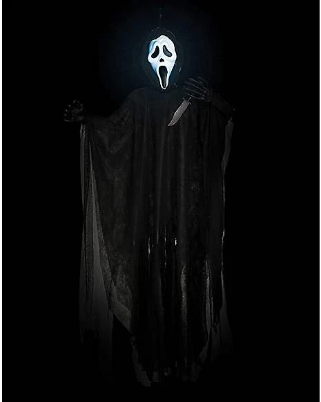 5 Ft Light-Up Ghost Face Hanging Prop - Decorations 4 5 Ft Light-Up Ghost Face Hanging Prop - Decorations - Image 2