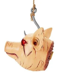 Hanging Severed Pig Head -Halloween Decoration Shop 01546308 c