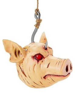 Hanging Severed Pig Head -Halloween Decoration Shop 01546308 d