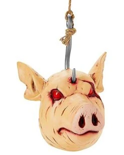 Hanging Severed Pig Head -Halloween Decoration Shop 01546308 e
