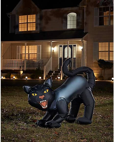 4 Ft Light-Up Scary Cat Inflatable - Decorations 2 4 Ft Light-Up Scary Cat Inflatable - Decorations
