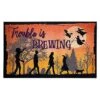 Trouble Is Brewing Doormat - Hocus Pocus -Halloween Decoration Shop 01567528 a