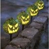 Light-Up LED Green Jack-O-Lantern Pathway Markers -Halloween Decoration Shop 01573906 a