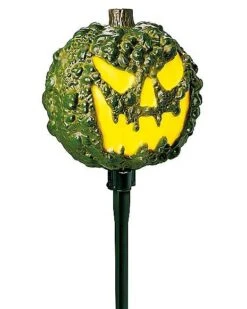 Light-Up LED Green Jack-O-Lantern Pathway Markers 7 Light-Up LED Green Jack-O-Lantern Pathway Markers -Halloween Decoration Shop 01573906 c