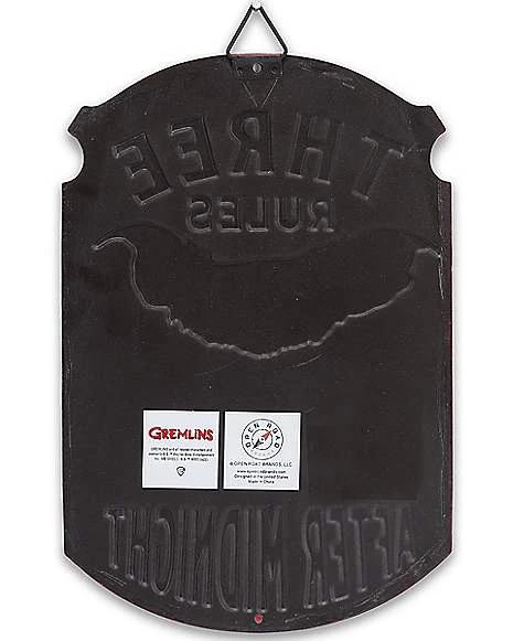 Three Rules Gizmo Sign - Gremlins 5 Three Rules Gizmo Sign - Gremlins - Image 3