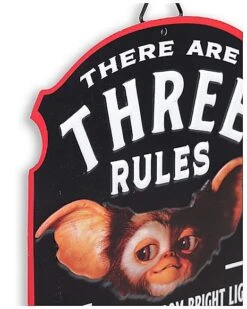 Three Rules Gizmo Sign - Gremlins 9 Three Rules Gizmo Sign - Gremlins -Halloween Decoration Shop 01591791 d