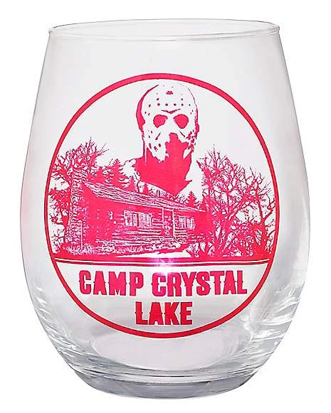 Camp Crystal Lake Stemless Glass - Friday The 13th 3 Camp Crystal Lake Stemless Glass - Friday The 13th
