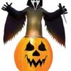 6 Ft Light-Up Ghost Face Inflatable -Halloween Decoration Shop 01603679 a