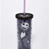 Jack Skellington Skull And Heart Cup With Straw 20 Oz. - The Nightmare -Halloween Decoration Shop 03368404 a