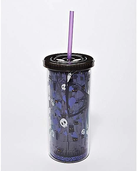 Jack Skellington Skull And Heart Cup With Straw 20 Oz. - The Nightmare 4 Jack Skellington Skull And Heart Cup With Straw 20 Oz. - The Nightmare - Image 2