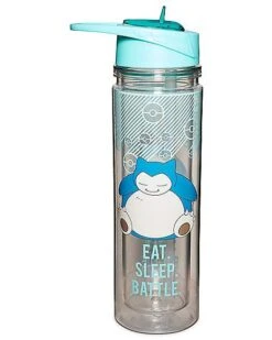 Snorlax Eat Sleep Battle Water Bottle Pokemon - 18 Oz. -Halloween Decoration Shop 03994084 d
