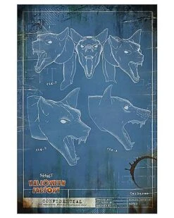 Spirit Halloween Factory Animatronic Blueprint Posters - 4 Pack -Halloween Decoration Shop 07639347 d