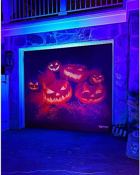 Evil Pumpkins Garage Single Door Cover 3 Evil Pumpkins Garage Single Door Cover
