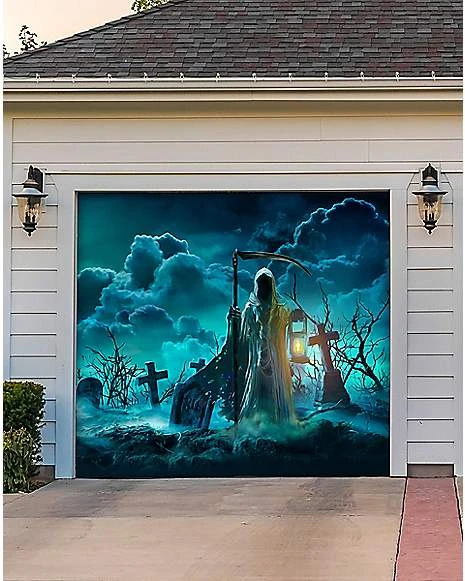 Haunted Reaper Garage Single Door Cover 4 Haunted Reaper Garage Single Door Cover - Image 2